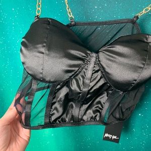 Nasty Gal Tops - Bustier crop top with gold chain straps Nasty Gal Tops - Bustier crop top with gold chain straps